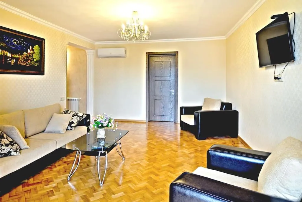 Image of Gaba’s apartment with an old tbilisi view